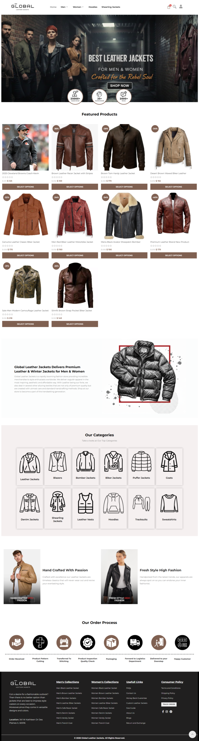 Global Leather Jackets – WordPress Website